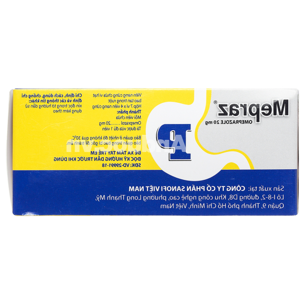 Mepraz 20mg phòng và trị loét dạ dày, tá tràng (7 vỉ x 4 viên)