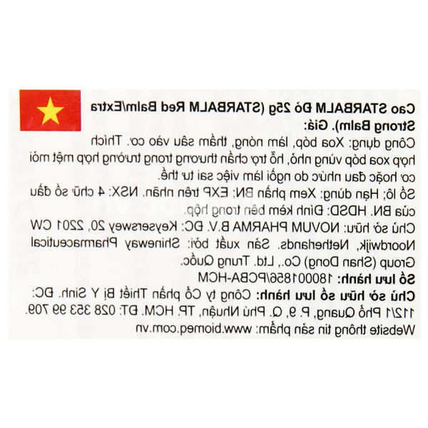 Cao xoa Starbalm đỏ lọ 25g