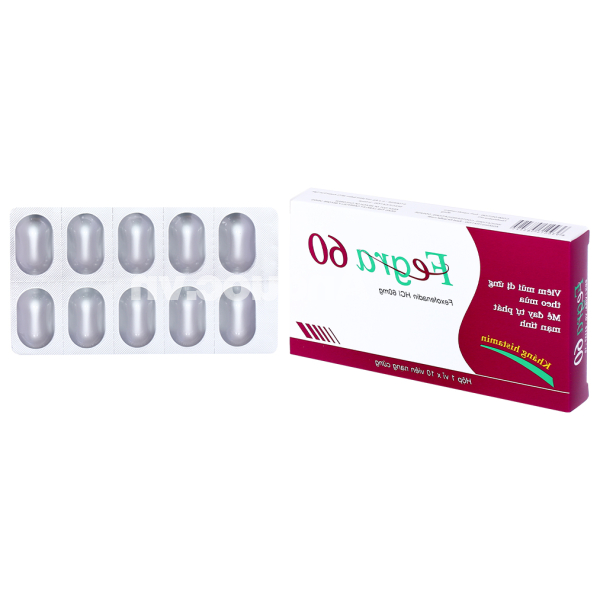 Fegra 60 trị viêm mũi dị ứng, mày đay (1 vỉ x 10 viên)