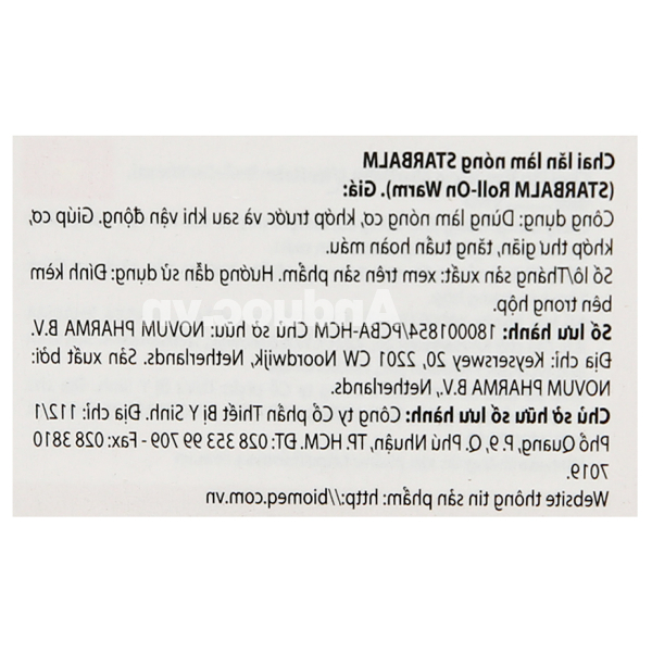 Chai lăn Starbalm Roll-On làm nóng cơ, giúp thư giãn chai 75ml