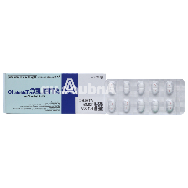 Atelec Tablets 10 trị tăng huyết áp (10 vỉ x 10 viên)