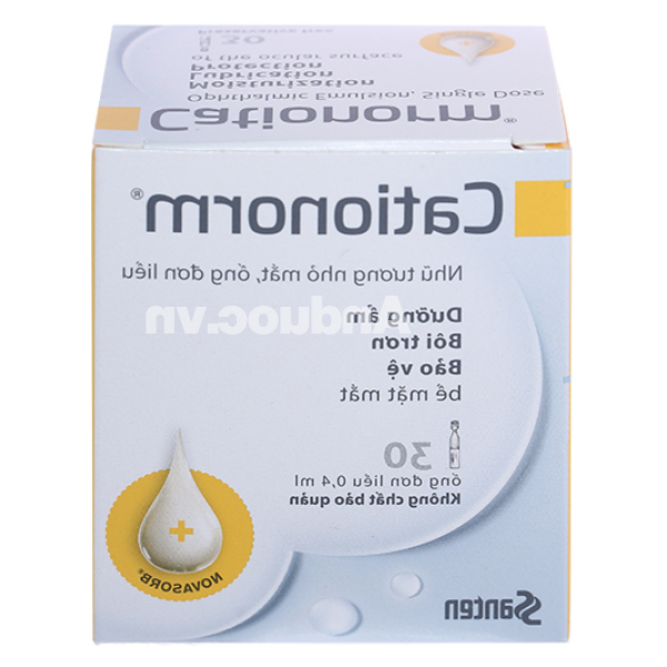 Nhũ tương nhỏ mắt Cationorm dưỡng ẩm, bôi trơn mắt (30 ống x 0.4ml)