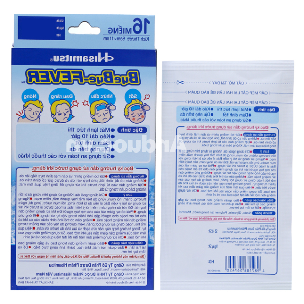 Miếng dán hạ sốt ByeBye Fever cho bé (8 gói x 2 miếng)