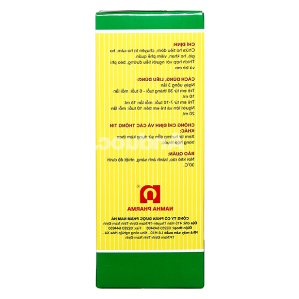 Siro Bổ Phế Nam Hà Chỉ Khái Lộ KĐ trị ho, viêm phế quản chai 125ml