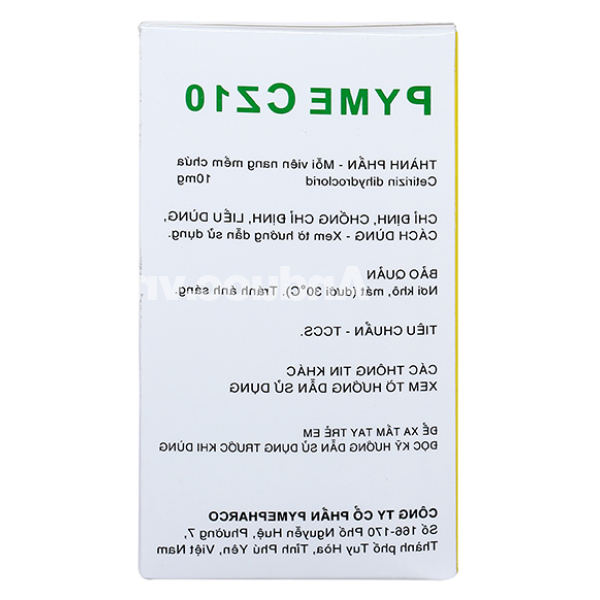 Pyme CZ10 trị viêm mũi dị ứng, mày đay (10 vỉ x 10 viên)