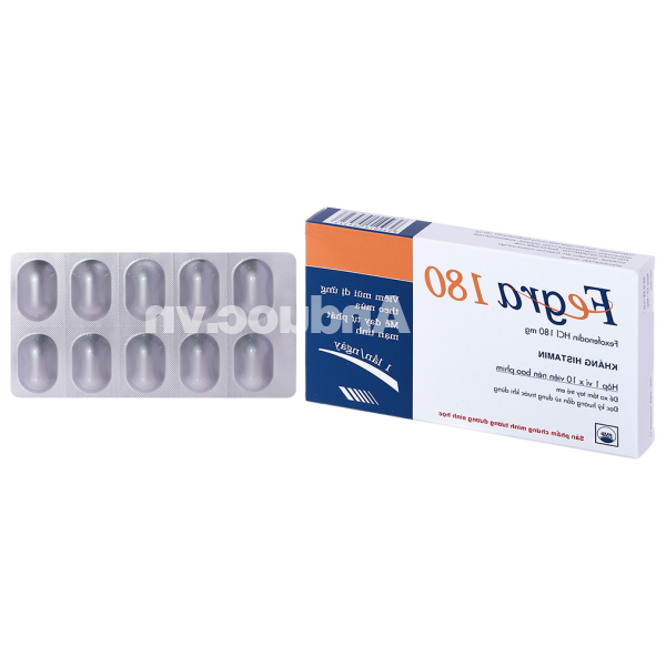 Fegra 180 trị viêm mũi dị ứng, mày đay (1 vỉ x 10 viên)