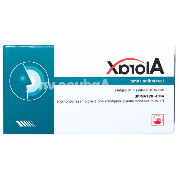 Alorax 10mg giảm các triệu chứng dị ứng theo mùa và viêm mũi dị ứng (10 vỉ x 10 viên)