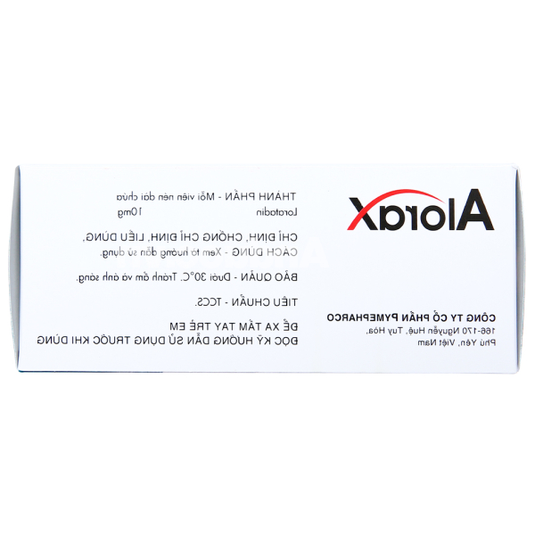 Alorax 10mg giảm các triệu chứng dị ứng theo mùa và viêm mũi dị ứng (10 vỉ x 10 viên)