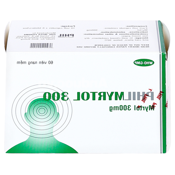 Philmyrtol 300 làm loãng đàm trong viêm phế quản, viêm xoang mũi (6 vỉ x 10 viên)