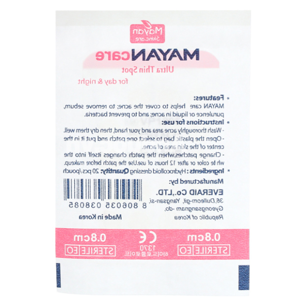 Miếng dán mụn Mayancare hút bã nhờn gây mụn hộp 20 miếng