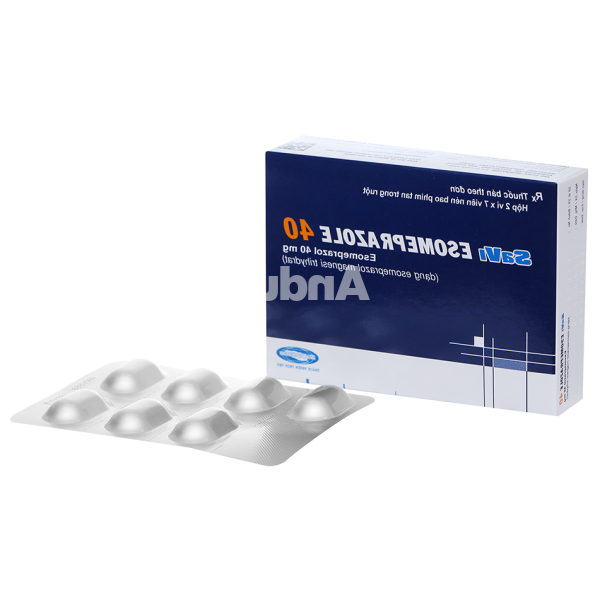 SaVi Esomeprazole 40 trị trào ngược dạ dày, thực quản (2 vỉ x 7 viên)