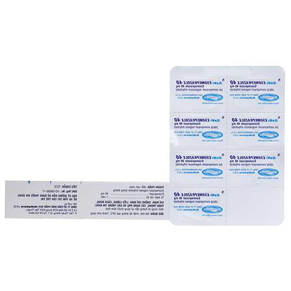 SaVi Esomeprazole 40 trị trào ngược dạ dày, thực quản (2 vỉ x 7 viên)