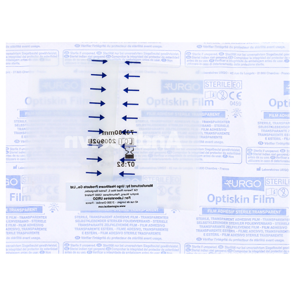 Băng dán không thấm nước Urgo Optiskin Film hộp 50 miếng (7.3cm x 8cm)