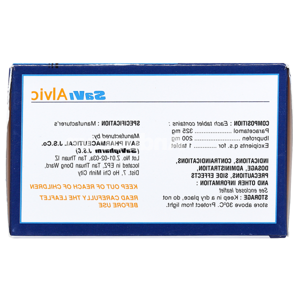 SaVi Alvic giảm đau, hạ sốt, kháng viêm (10 vỉ x 10 viên)