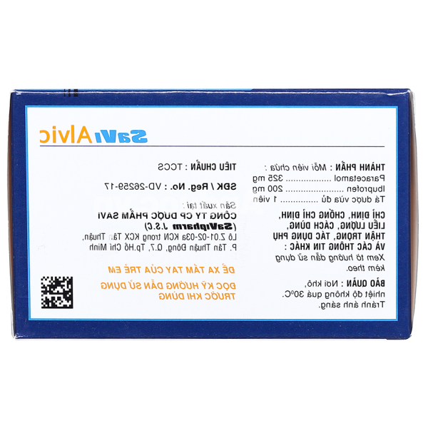 SaVi Alvic giảm đau, hạ sốt, kháng viêm (10 vỉ x 10 viên)