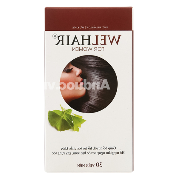 Welhair For Women giảm rụng tóc, tóc bạc sớm dành cho nữ hộp 30 viên