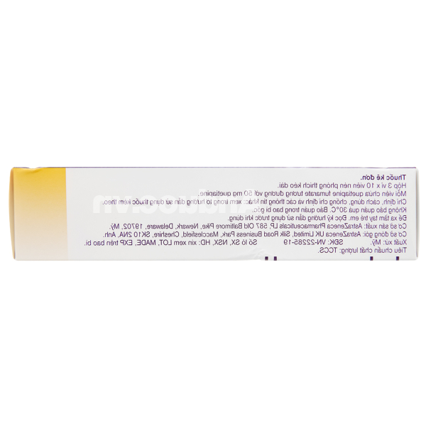 Seroquel XR 50mg trị bệnh tâm thần phân liệt, rối loạn lưỡng cực (3 vỉ x 10 viên)