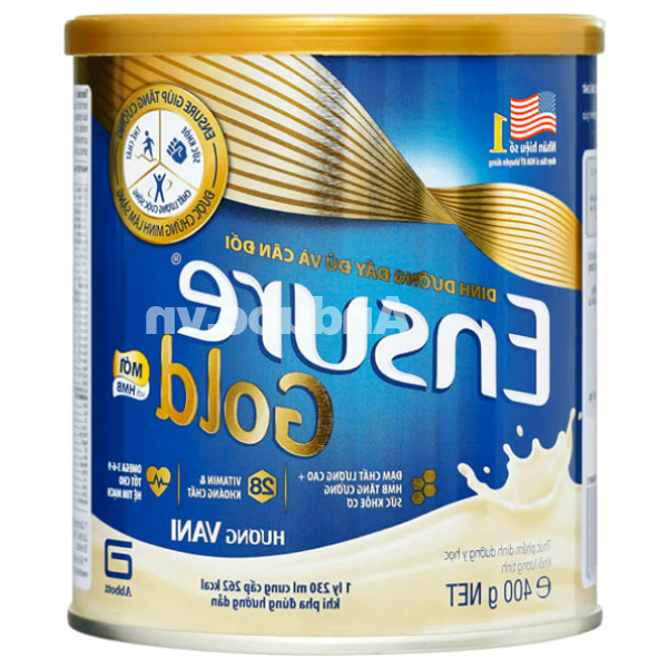 Sữa bột Ensure Gold bổ sung dinh dưỡng, tăng cường sức khỏe hương vani lon 400g