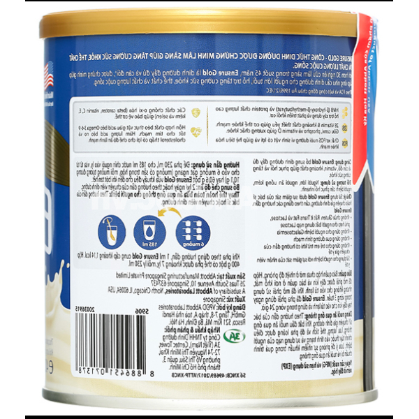 Sữa bột Ensure Gold bổ sung dinh dưỡng, tăng cường sức khỏe hương vani lon 400g
