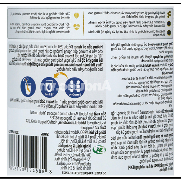 Sữa bột Ensure Gold bổ sung dinh dưỡng, tăng cường sức khỏe hương vani lon 400g