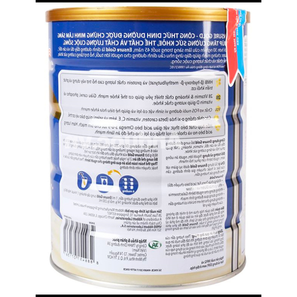Sữa bột Ensure Gold bổ sung dinh dưỡng, tăng cường sức khỏe hương vani lon 850g