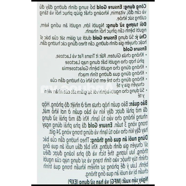 Sữa bột Ensure Gold bổ sung dinh dưỡng, tăng cường sức khỏe hương vani lon 850g