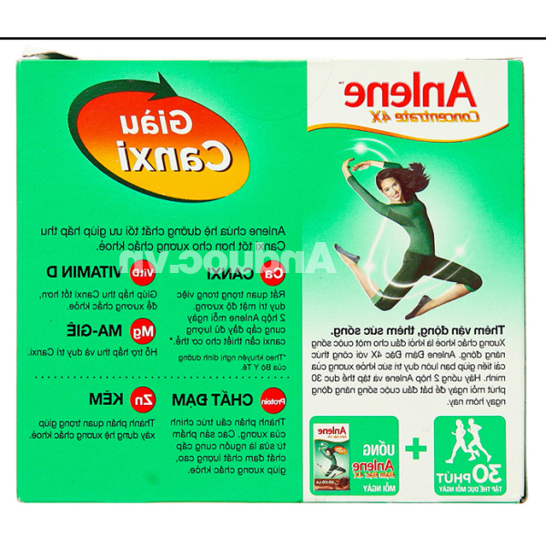 Sữa bột pha sẵn Anlene đậm đặc 4x giàu canxi hương socola hộp 125ml
