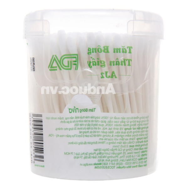 Tăm bông ráy tai Niva AJ2 thân giấy đầu tròn và xoắn hũ 200 cây