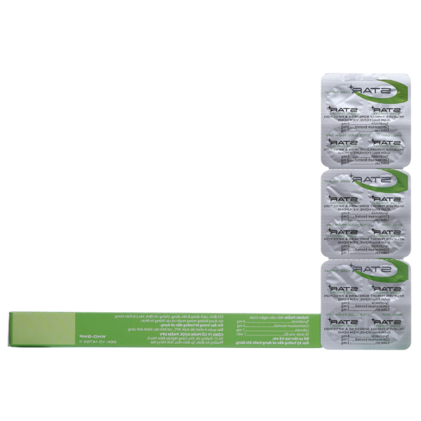 Viên ngậm Star Sore Throat kháng khuẩn, giảm đau họng (2 vỉ x 12 viên)
