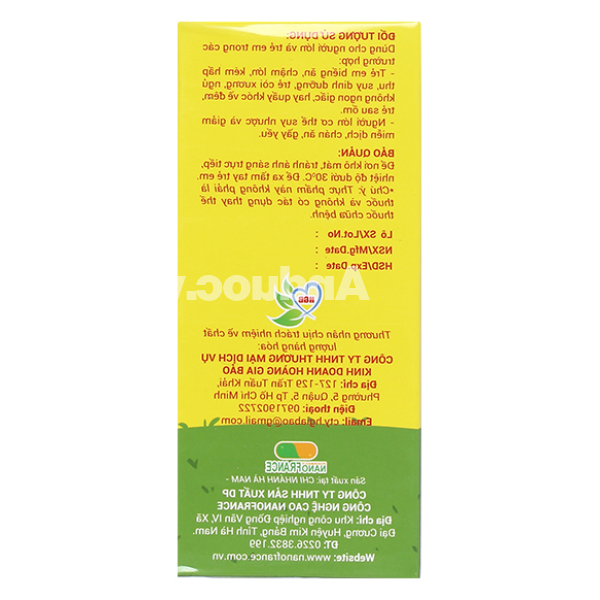 Siro Ăn Ngủ Ngon Hoàng Gia Bảo hỗ trợ tăng đề kháng hộp 20 ống x 10ml