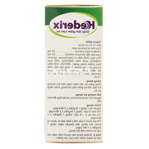 Siro Hederix hỗ trợ giảm ho, đau rát họng hộp 20 ống x 10ml