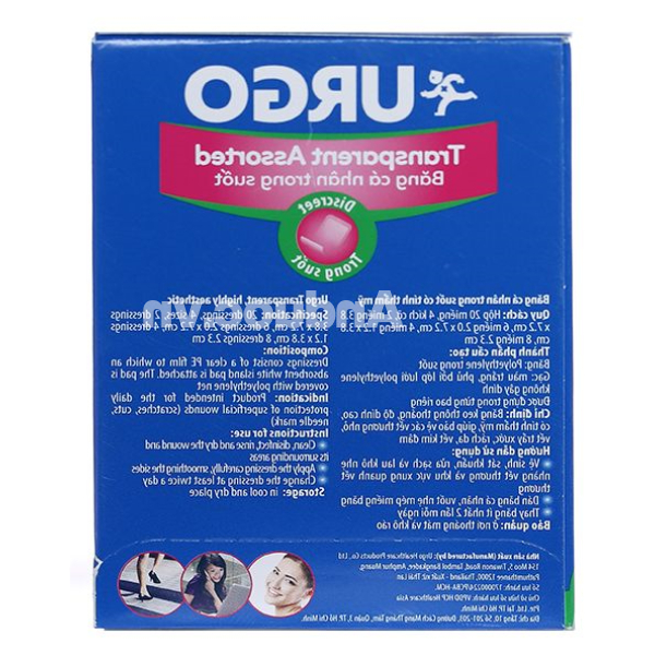 Băng cá nhân trong suốt Urgo Transparent Assorted hộp 20 miếng