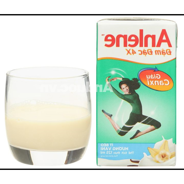 Sữa bột pha sẵn Anlene đậm đặc 4x giàu canxi hương vani hộp 125ml