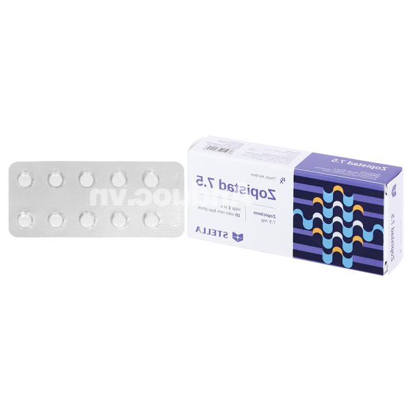 Zopistad 7.5 trị rối loạn giấc ngủ (1 vỉ x 10 viên)