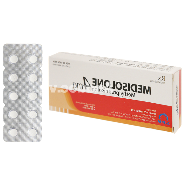 Medisolone 4mg thuốc chống viêm (3 vỉ x 10 viên)