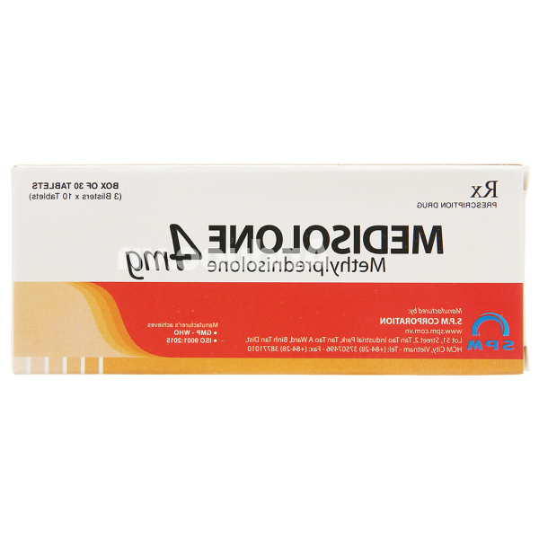 Medisolone 4mg thuốc chống viêm (3 vỉ x 10 viên)