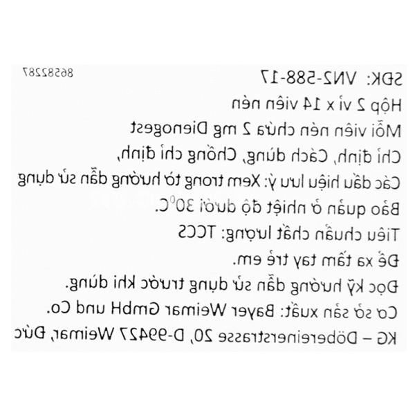 Visanne 2mg tablets trị lạc nội mạc tử cung (2 vỉ x 14 viên)