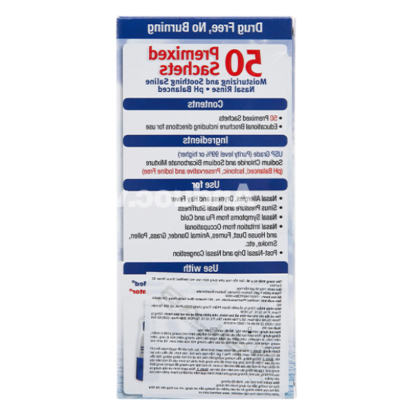 Muối vệ sinh mũi NeilMed Sinus Rinse All Natural hộp 50 gói