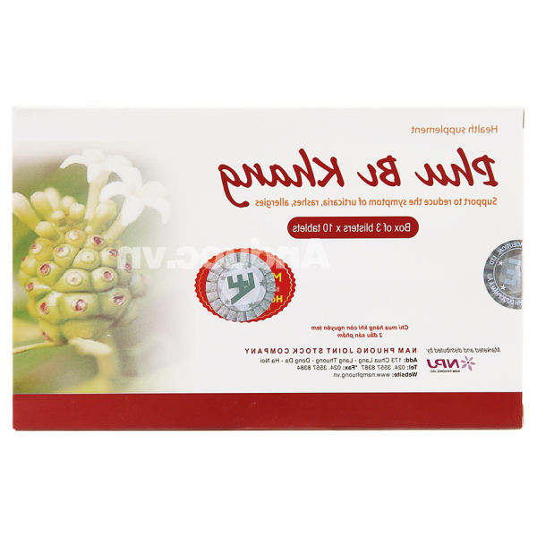 Phụ Bì Khang hỗ trợ giảm mề đay, mẩn ngứa hộp 30 viên