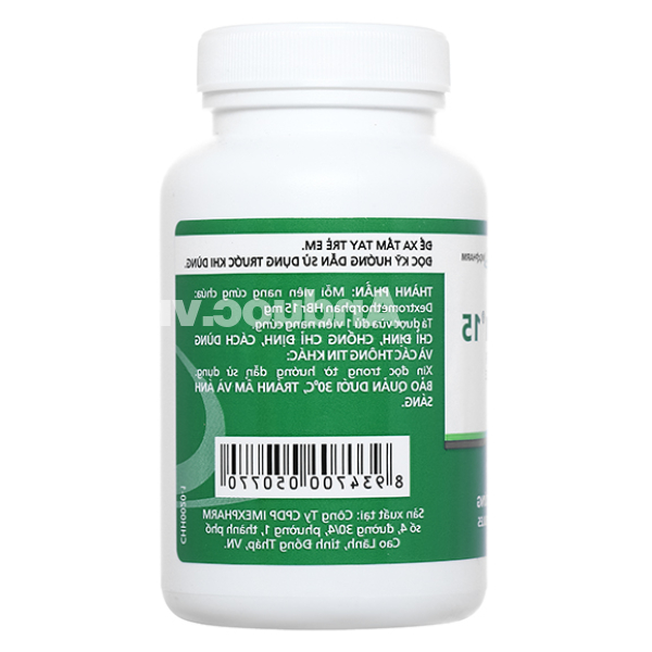 Dexipharm 15 trị ho khan, ho do kích ứng lọ 200 viên