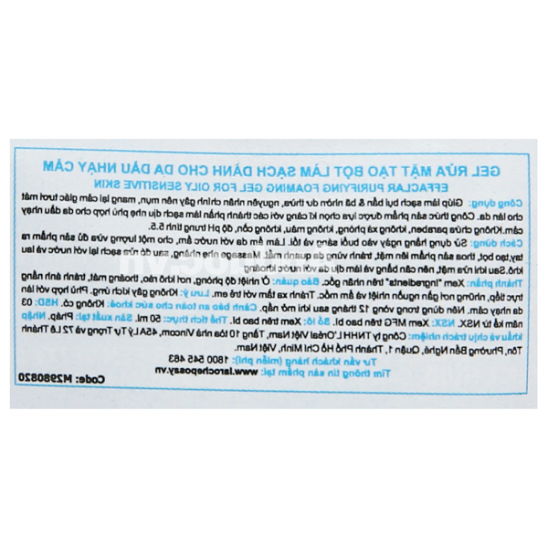 Gel rửa mặt La Roche-Posay Effaclar Purifying Foaming tuýp 50ml