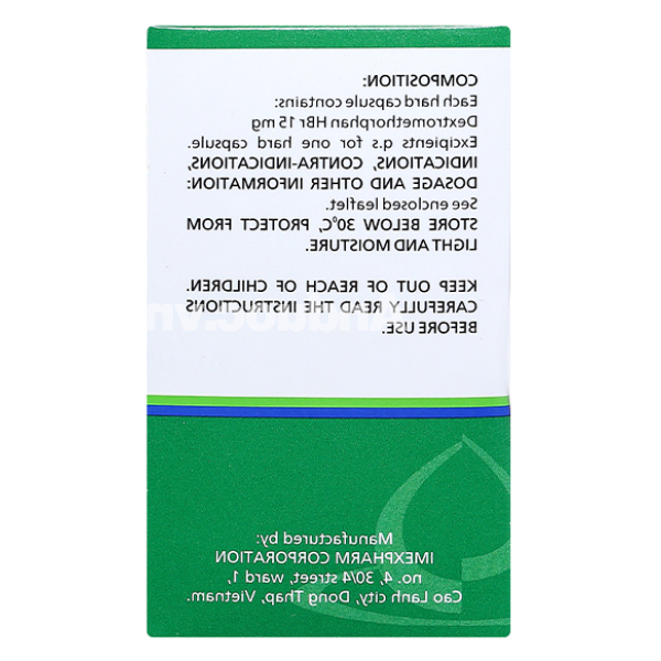 Dexipharm 15 trị ho khan, ho do kích ứng (20 vỉ x 10 viên)