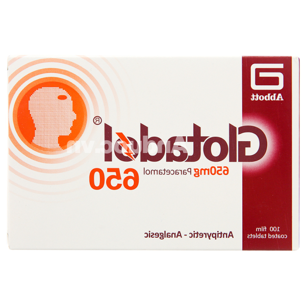 Glotadol 650 hạ sốt, giảm đau từ nhẹ đến vừa (10 vỉ x 10 viên)