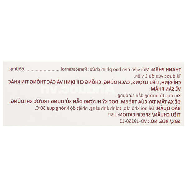 Glotadol 650 hạ sốt, giảm đau từ nhẹ đến vừa (10 vỉ x 10 viên)