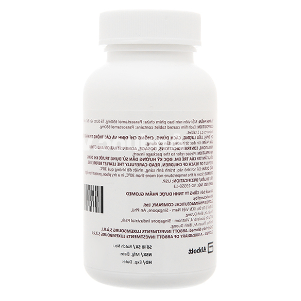 Glotadol 650 hạ sốt, giảm đau từ nhẹ đến vừa chai 200 viên