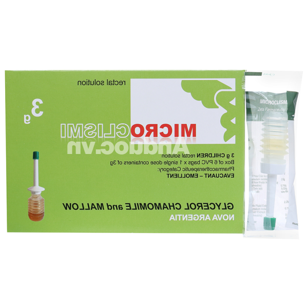 Dịch lỏng thụt trực tràng Microclismi trị táo bón cho trẻ em (6 ống x 3g)