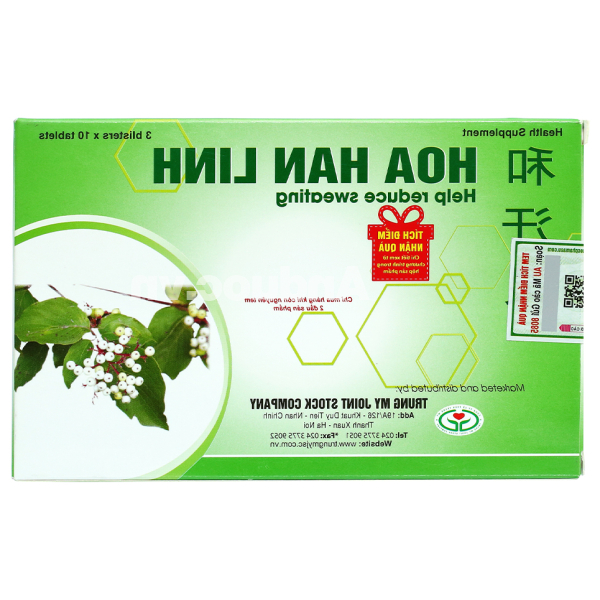 Hoà Hãn Linh hỗ trợ làm giảm chứng ra mồ hôi hộp 30 viên