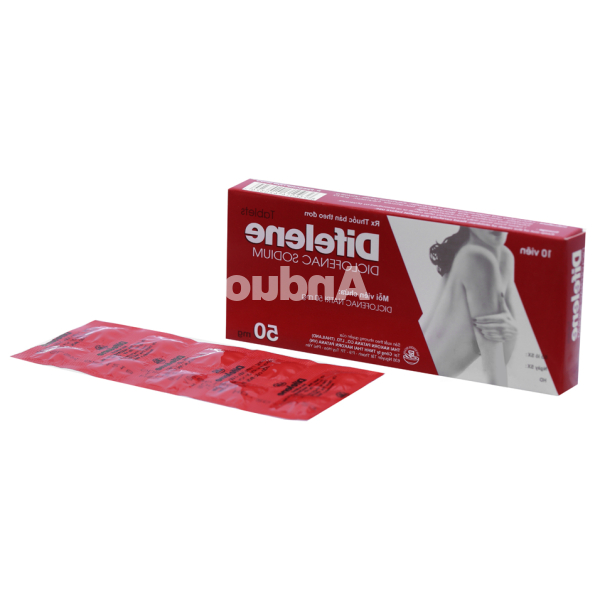 Difelene 50mg giảm đau, kháng viêm xương khớp (1 vỉ x 10 viên)
