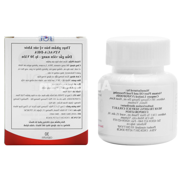 Dầu gấc Vinaga-DHA Gacoil bổ mắt, ngừa xơ gan, giảm mỡ máu chai 30 viên