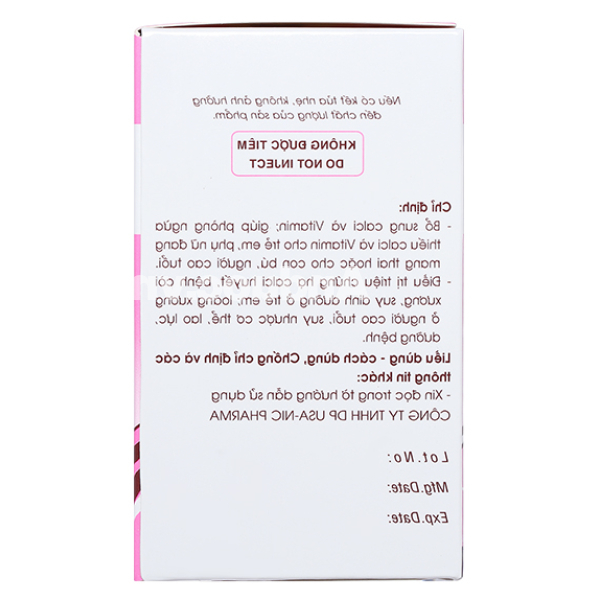 Dung dịch uống Calcium-Nic Extra bổ sung calci và vitamin (20 ống x 5ml)
